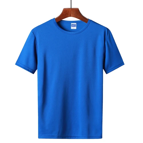 Blue  Round Neck Blank Custom Logo Unisex T Shirts
