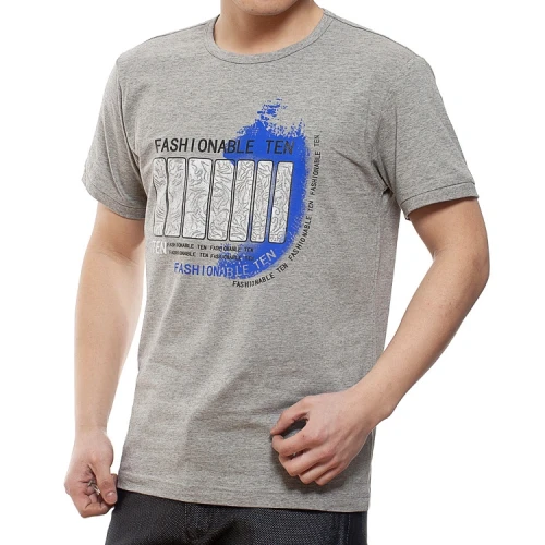 Promotional Customized Silkscreen Printing Cotton T Shirts With Your Logo Grey