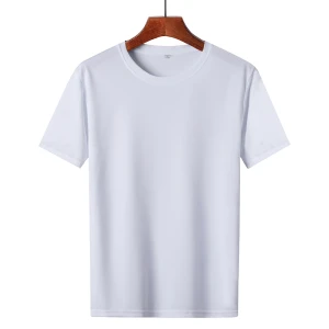 Round Neck Blank Custom Logo Unisex White T Shirts