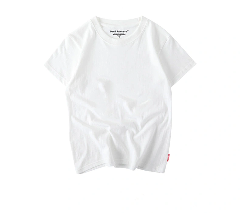 White Custom Printed Cotton Short Sleeves Women T Shirt