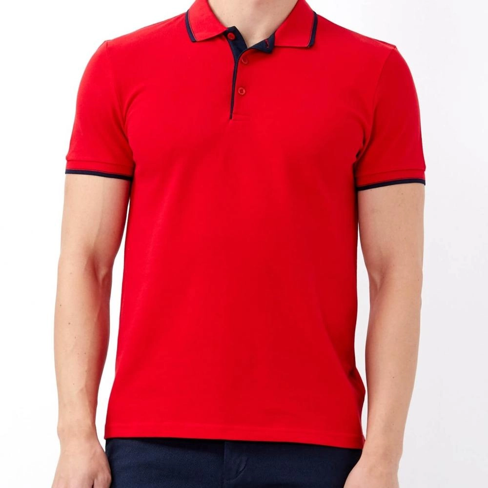 100% Cotton Short Sleeve Striped Custom Logo Men Polo Shirt Summer Office Men Formal Wear Polo Shirts With Pocket