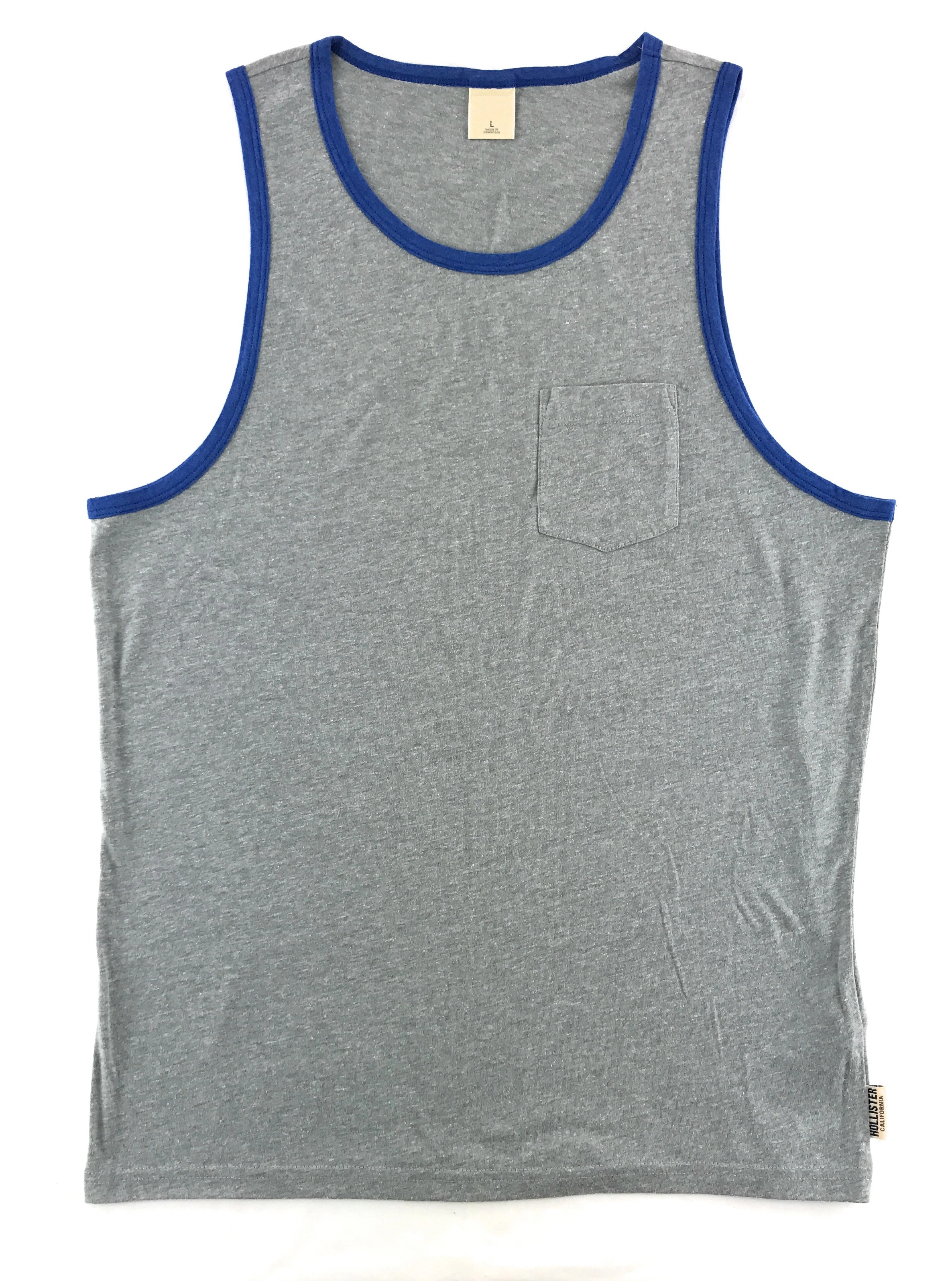 Contrast Piping 100% Cotton Mens Tank Top