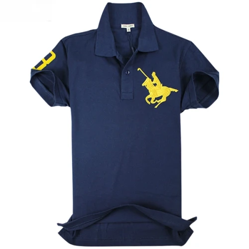 Horse Embroidery Sleeve Free Sample Color Combination Polo Shirts For Men