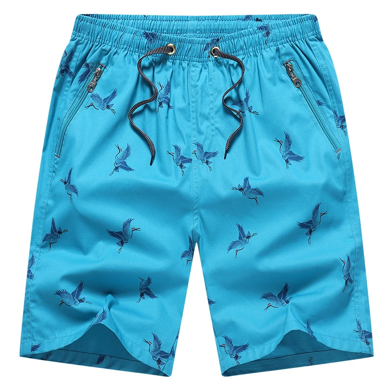 Drawstring Printing Zipper Pockets Loose Shorts Summer Short Pants For Men