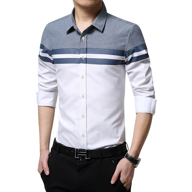 Korean Style Joint Contrast Fashion Casual Shirts For Men
